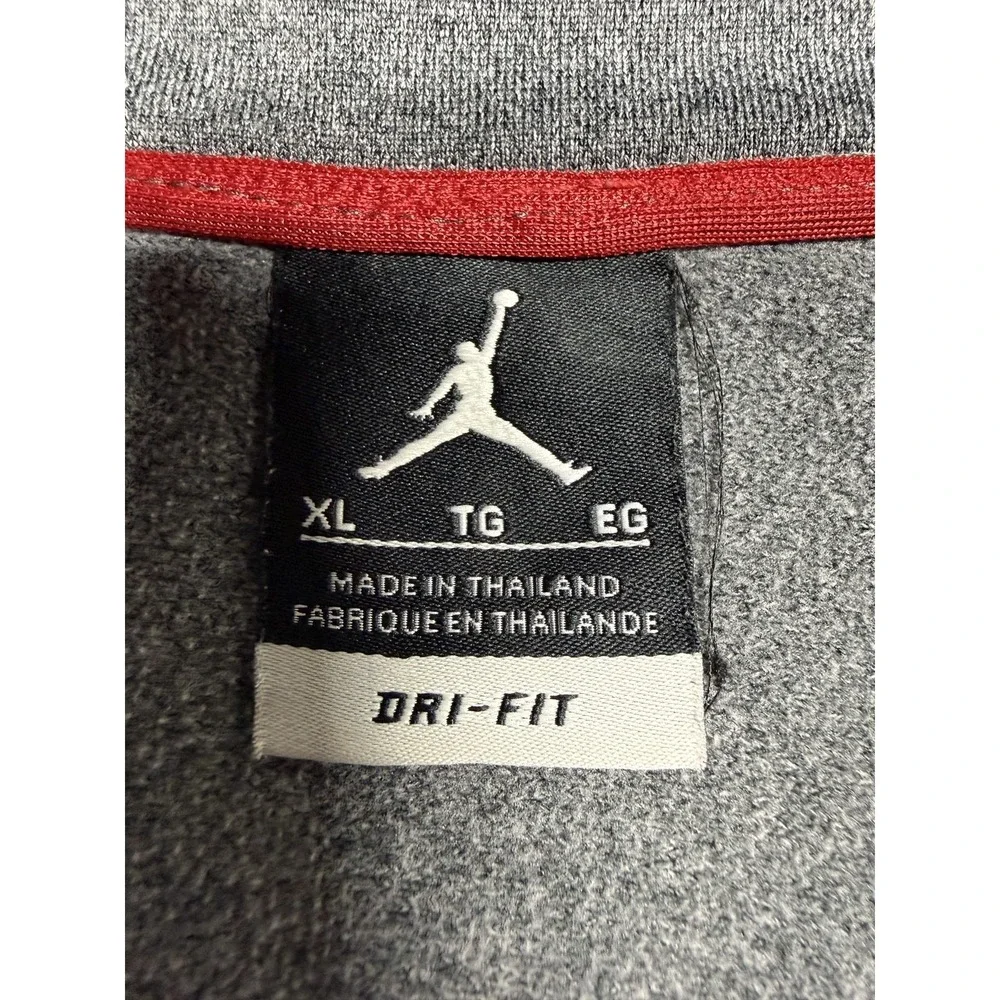 Jordan Jacket Mens XL Gray Black Dri-FIT Hooded Full Zip Windbreaker 483341-011‎